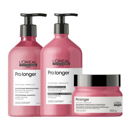 Imagem de Kit loreal pro longer shampoo 750ml+cond 750ml+mascara 250gr