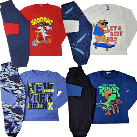 Kit Lote 12 Pe as Roupa Infantil 6 Conjuntos Menino Inverno