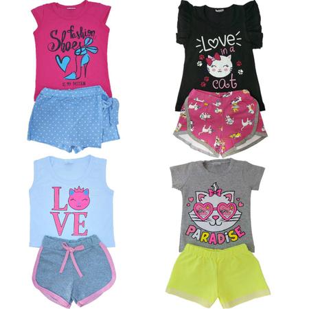 Kit Lote 5 Conjuntos Menina Roupa Infantil Ver o Atacado 1 2 3