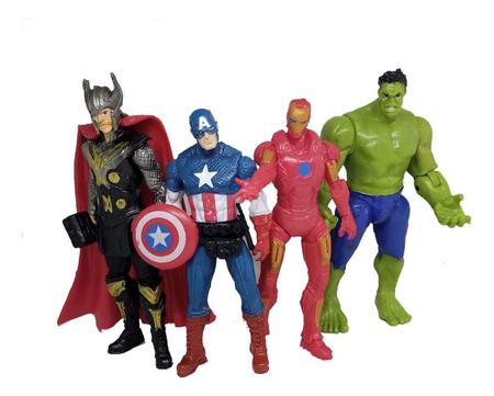 Imagem de Kit Lote De Bonecos Miniaturas Marvel hulk Thor homem de ferro Vingadores