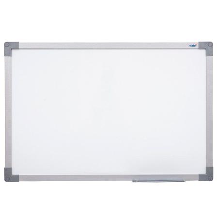 Imagem de Kit Lousa Quadro Branco 100 X 70cm Escolar Moldura Alumínio Luxo + 2 Marcadores + Apagador - Stalo