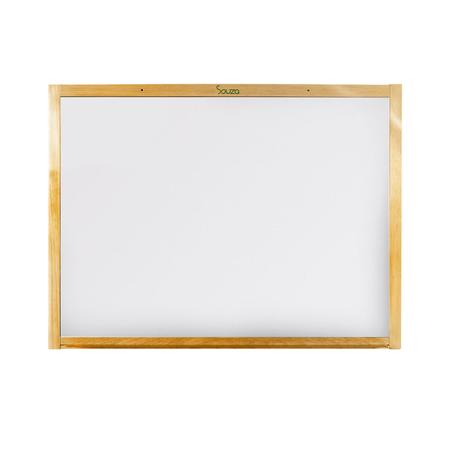 Imagem de Kit lousa quadro branco 70x50cm mold madeira + 4 marcadores + 1 apagador