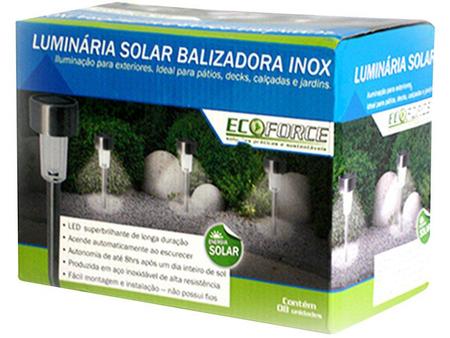 Imagem de Kit Luminárias Solares LED Ecoforce Luz Branca