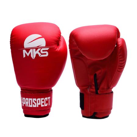 Imagem de Kit Luva Boxe Muay Thai Prospect Vermelha Homologada 14oz + Bandagem + Protetor Bucal MKS Combat