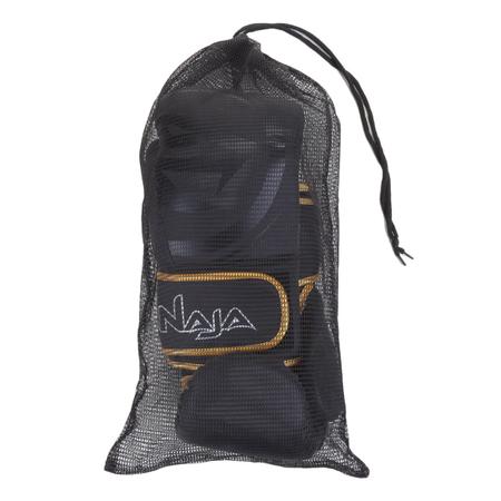 Imagem de Kit Luva de Boxe/ Muay Thai Naja Black 12 Oz + Bandagem + Protetor Bucal + Bag