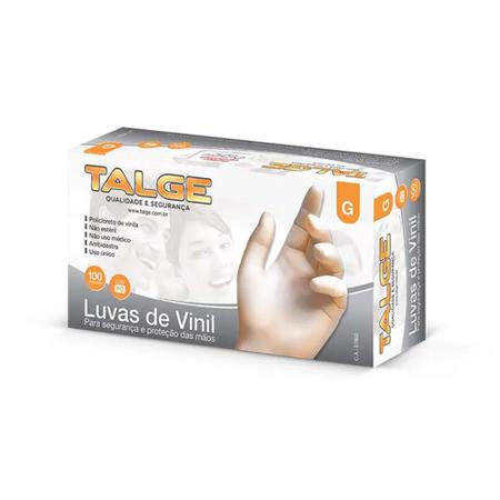 Kit Luva De Vinil Talge Tam. G Com Pó - 2 Caixas Com 100 Unidades Cada Imagem de Kit Luva De Vinil Talge Tam. G Com Pó - 2 Caixas Com 100 Unidades Cada
