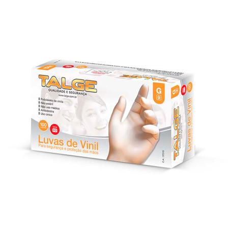 Kit Luva De Vinil Talge Tam. G Sem Pó - 2 Caixas Com 100 Unidades Cada Imagem de Kit Luva De Vinil Talge Tam. G Sem Pó - 2 Caixas Com 100 Unidades Cada