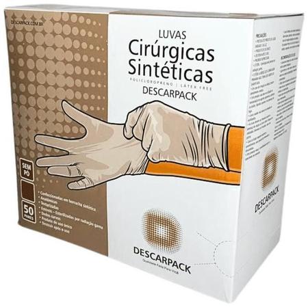 Imagem de Kit Luvas Sintética Cirúrgicas Policloropreno 300Un Tam. 7,0