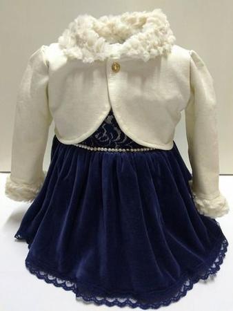 Imagem de Kit Luxo Vestido + Bolero Menina Paraiso Moda Bebe Cod 7163