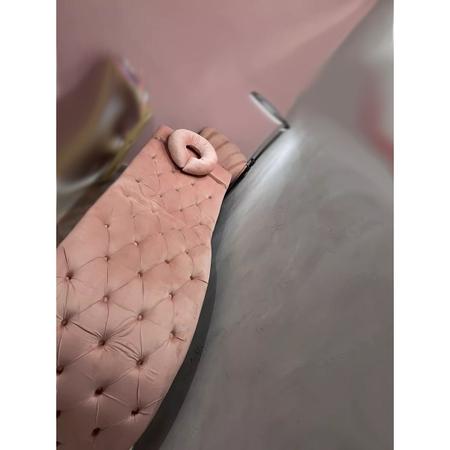 Imagem de Kit Maca + Mocho + Almofadas - Estética Fixa Profissional Estofada Captone  - Veludo Rosa Chiclete - 60cm Largura
