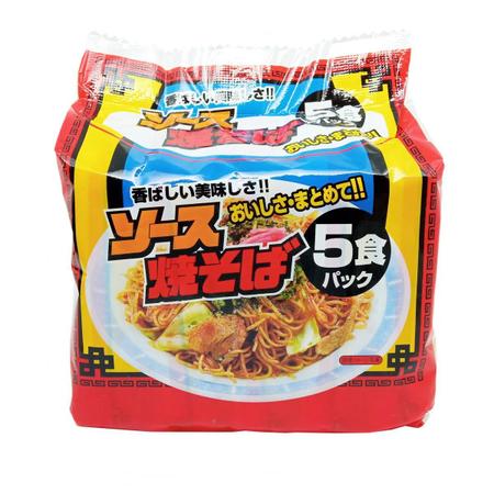 Imagem de Kit Macarrão Instantâneo Japonês Sunaoshi para Yakisoba com Tempero - 5 pacotes