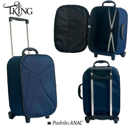 Imagem de Kit Mala Bordo Pequena Viagem 10kg Padrão ANAC Rodinhas - T.King (2 peças) - T.King