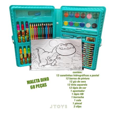 Kit bobina de papel para colorir dinossauro + canetinha gatos galácticos -  ORGANIZE MOBILI COMERCIO DE MOVEIS LTDA