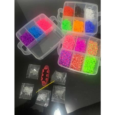 Imagem de Kit Maleta Tear com 3000 Elásticos Loom Band Pulseira - Completo