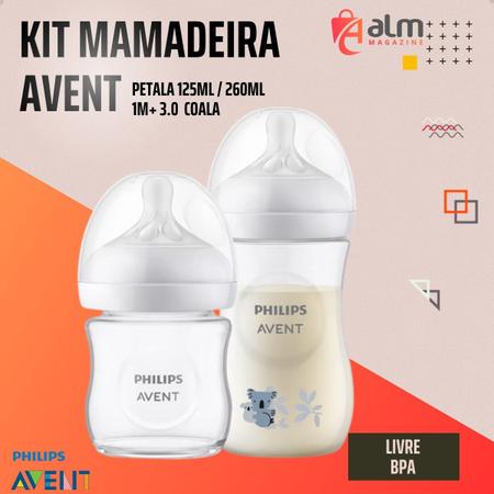 Imagem de Kit Mamadeira Philips Avent Petala 125ml / 260ml bico 0 a 3m  3.0 Coala