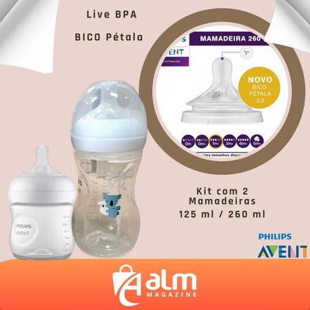 Imagem de Kit Mamadeira Philips Avent Petala 125ml / 260ml bico 0 a 3m  3.0 Coala