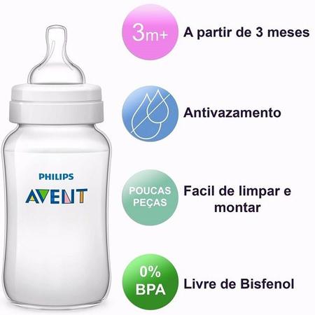 Imagem de Kit Mamadeiras Classic 330ML 2 Peças 3M+ Philips AVENT SCF566/27