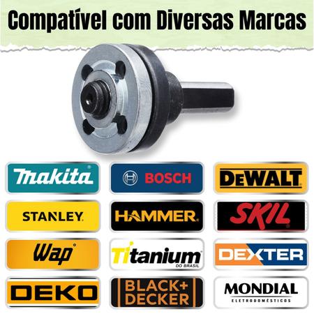 Imagem de Kit Mandril Aperto Rápido 1/2 x 2-13mm Lock + Haste Eixo Suporte Adaptador Universal Disco De Corte Desbaste Rebolo Lixa para Furadeira Parafusadeira