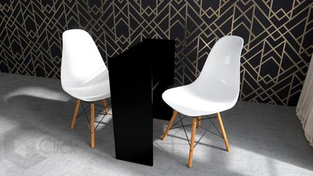 Imagem de Kit Manicure De Mesa Preta + 2 Cadeiras Branca Eames Eiffel