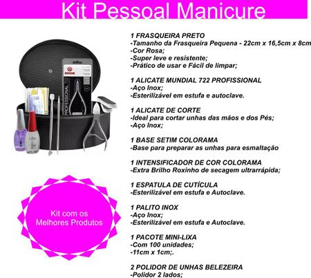 Imagem de Kit Manicure Uso Pessoal Preta Alicate Profissional 722