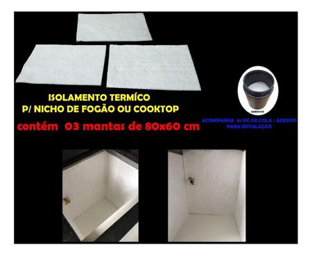 Imagem de Kit Manta Para Isolamento Termico Para Nicho De Fogão Cooktop