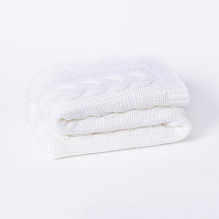 Imagem de Kit Manta/Peseira e Capas Tricot Branco - Five Star Malhas