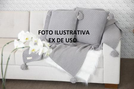 Imagem de Kit Manta Sofa Cama Solteiro 150X90 + 2 Capas 45X45 Marinho