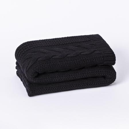 Kit Manta Sofá Cama Solteiro + 2 Capas 50X30 Viena Preto - Five Star Malhas Imagem de Kit Manta Sofá Cama Solteiro + 2 Capas 50X30 Viena Preto