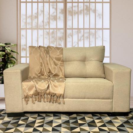 Imagem de Kit Manta Xale Para Sofá Decoração Casa 1,40 X 1,80 Com 2 Capas Para Almofada