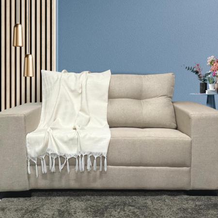 Imagem de Kit Manta Xale para Sofá e Cama Lisa com 4 Capas para almofada