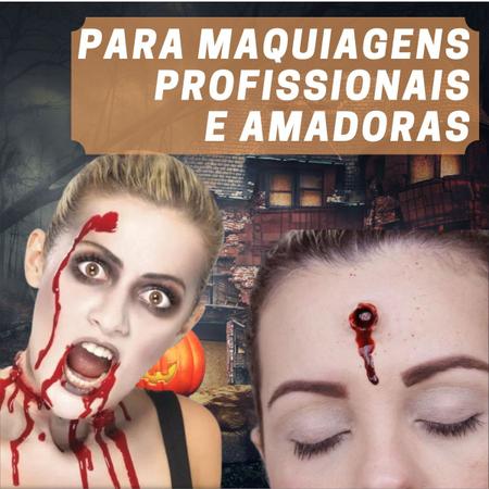 Imagem de Kit Maquiagem de Halloween com 10 peças c/ Paleta 12 Cores Profissional ou Amador