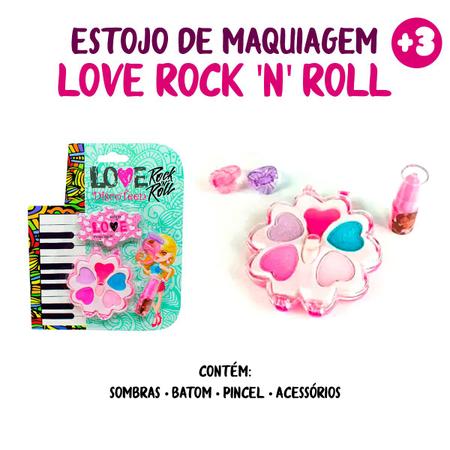 Imagem de Kit Maquiagem Infantil Com Sombra Batom e Anel com Estojinho Cor Rosa Barbie