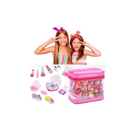 Imagem de Kit Maquiagem Infantil MakeBrinq com Bolsa - Polibrinq