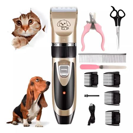Kit Máquina De Tosa 5 Itens Gato Cachorro Tosador Silenciosa - Bellator Imagem de Kit Máquina De Tosa 5 Itens Gato Cachorro Tosador Silenciosa