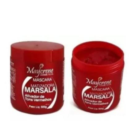 Imagem de Kit Marsala Matizador para Cabelos Vermelhos shampoo condicionador mascara maycrene A  Pronta Entrega