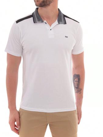 Imagem de Kit Masculino 02 Peças- Camisa Polo Estampa Sortida Branco e Calça Sarja Esporte Fino