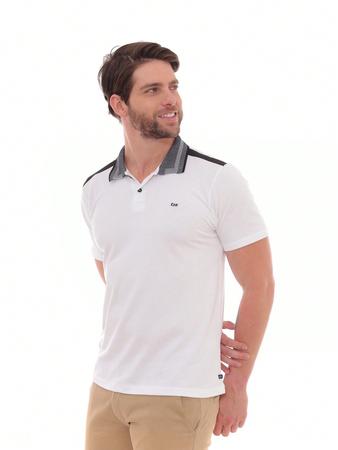 Imagem de Kit Masculino 02 Peças- Camisa Polo Estampa Sortida Branco e Calça Sarja Esporte Fino