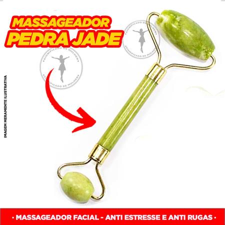 Imagem de Kit massageador facial Rolo Jade +Sérum vitamina C + Roller