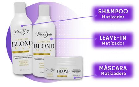 Imagem de Kit Matizador Blond Max para cabelos loiros da MaxBelle 300ml