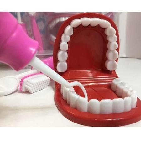 Imagem de Kit medico dentista com boca + escova e acessorios colors 4 pecas na maleta