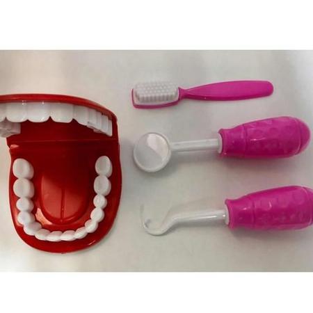 Imagem de Kit medico dentista com boca + escova e acessorios colors 4 pecas na maleta