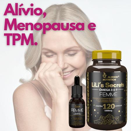 Imagem de Kit Menopausa Tpm Omega 3 6 9 Óleos Linhaça Borragem Primula