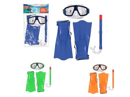 Imagem de Kit Mergulho Piscina Infantil Óculos Snorkel Pé De Pato