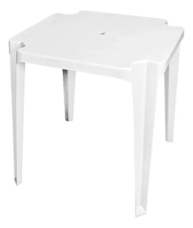 Imagem de Kit Mesa + 4 Cadeira/poltronas De Plastico Jantar Bar Branca