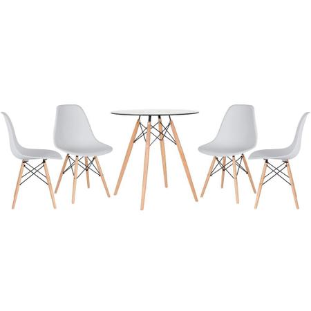 Imagem de KIT - Mesa de vidro Eames 70 cm + 4 cadeiras Eiffel DSW