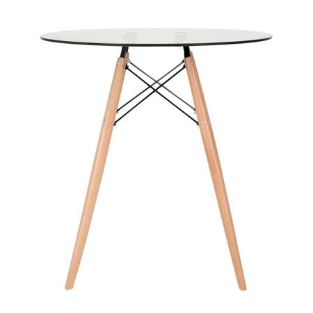 Imagem de KIT - Mesa de vidro Eames 70 cm + 4 cadeiras estofadas Eiffel Botonê