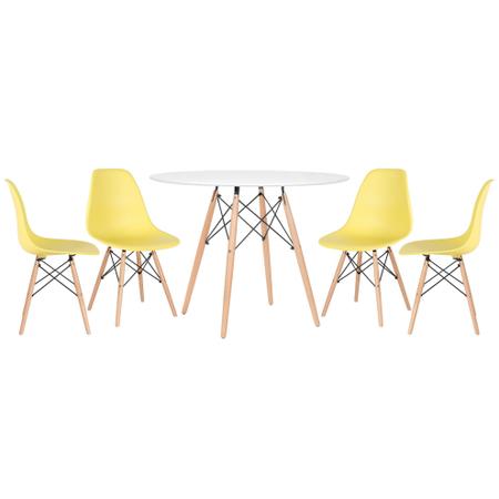 Imagem de KIT - Mesa Eames 100 cm + 4 cadeiras Eames Eiffel DSW