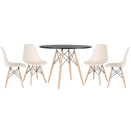 Imagem de KIT - Mesa Eames 100 cm + 4 cadeiras Eames Eiffel DSW