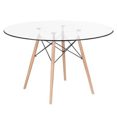 Imagem de KIT - Mesa Eames com tampo de vidro 120 cm + 5 cadeiras Eiffel DSW