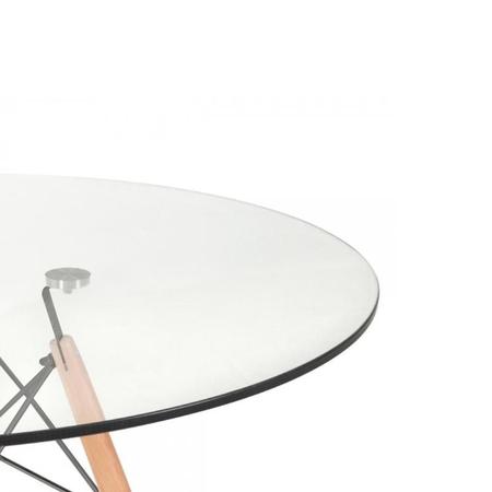 Imagem de KIT - Mesa Eames com tampo de vidro 90 cm + 3 cadeiras Eiffel DAW